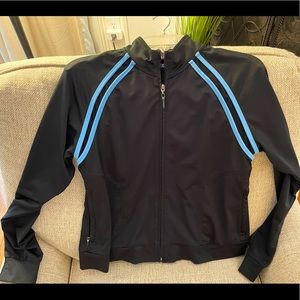 Ladies Izod black w/blue dri-fit zippered jacket